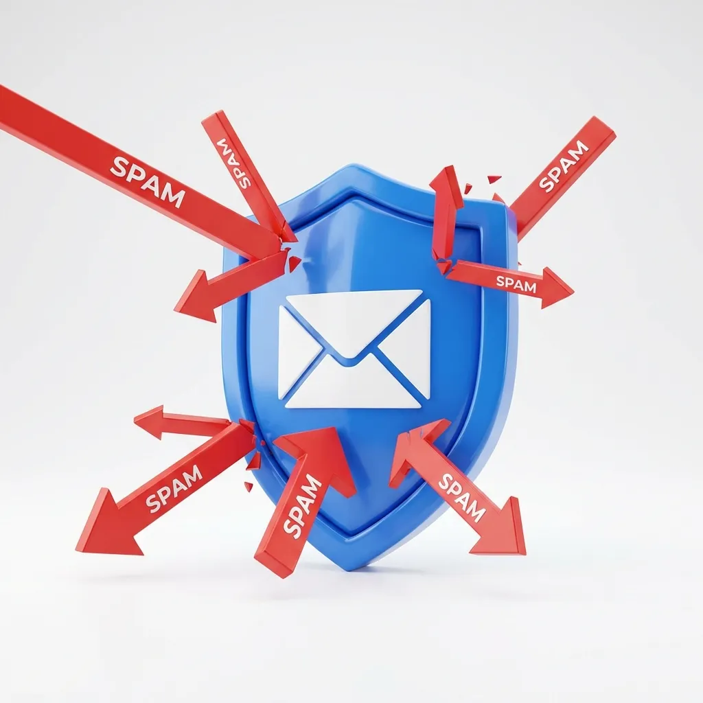 Secure email shield protecting against spam arrows